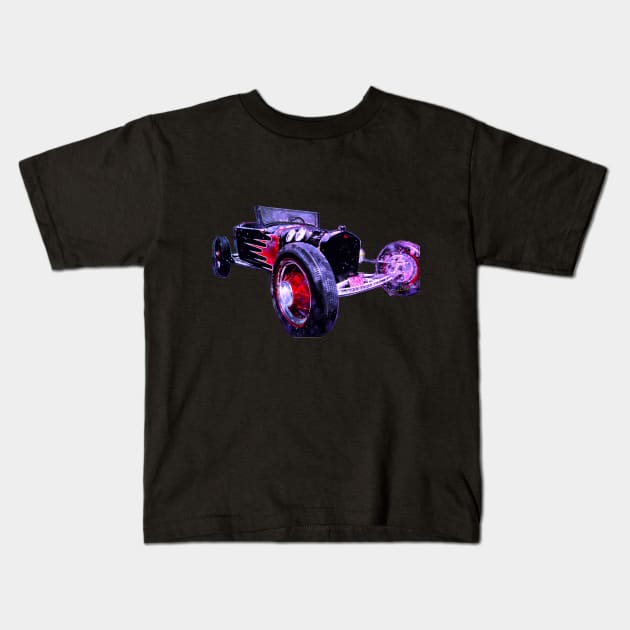 23 T Rat Rod Roadster Kids T-Shirt by vivachas